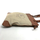 Burberry Beige Brown Canvas Leather Tote Bag ( )