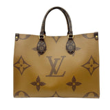 Louis Vuitton On the Go MM Giant Monogram Reverse Tote Bag HandBag Shoulder Women Men