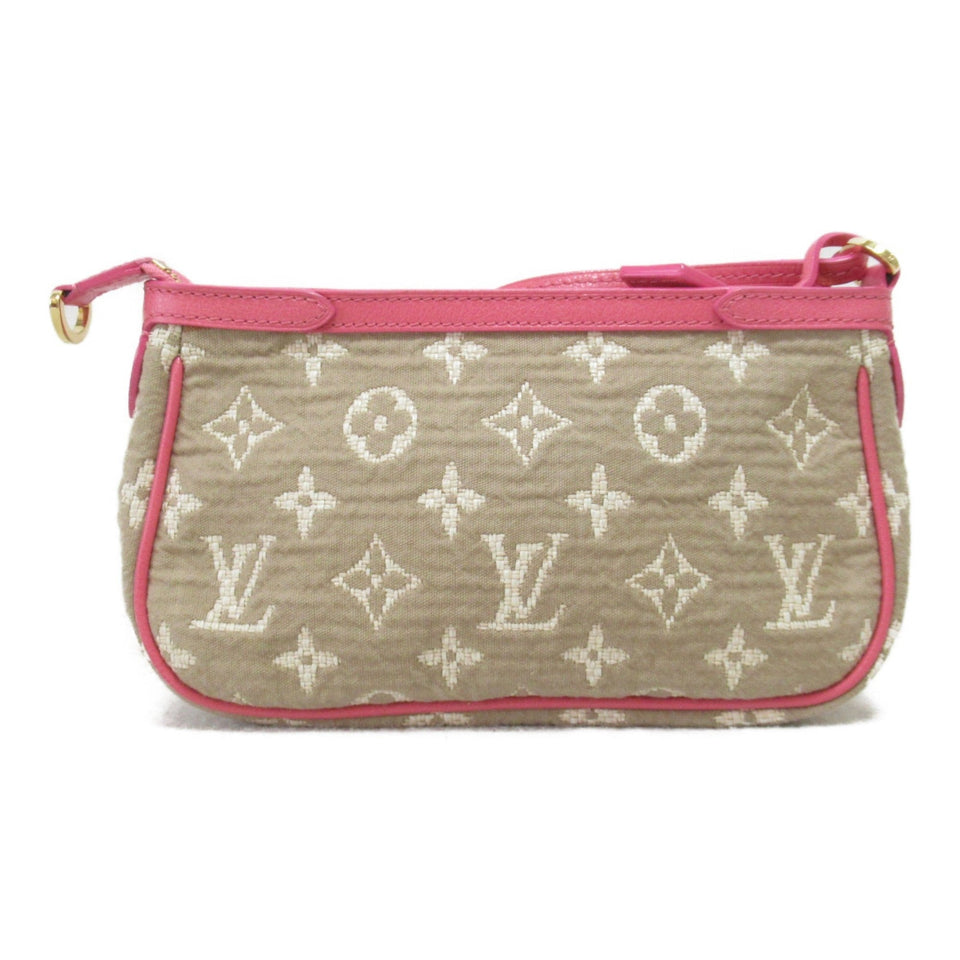 Louis Vuitton Pochette Accessoires Accessory Pouch Pink Rose PVC coated canvas Monogram Sabia Clutch
