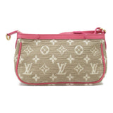 Louis Vuitton Pochette Accessoires Accessory Pouch Pink Rose PVC coated canvas Monogram Sabia Clutch