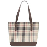 Burberry Beige Brown Canvas Handbag ( )