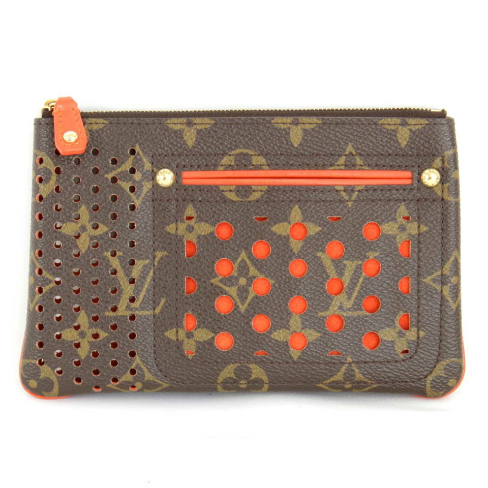 Louis Vuitton Pochette Plat Pouch Monogram Perfo Women's Clutch