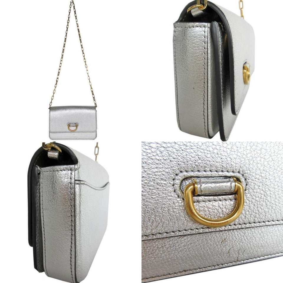 Burberry Silver Leather Shoulder Bag ( )