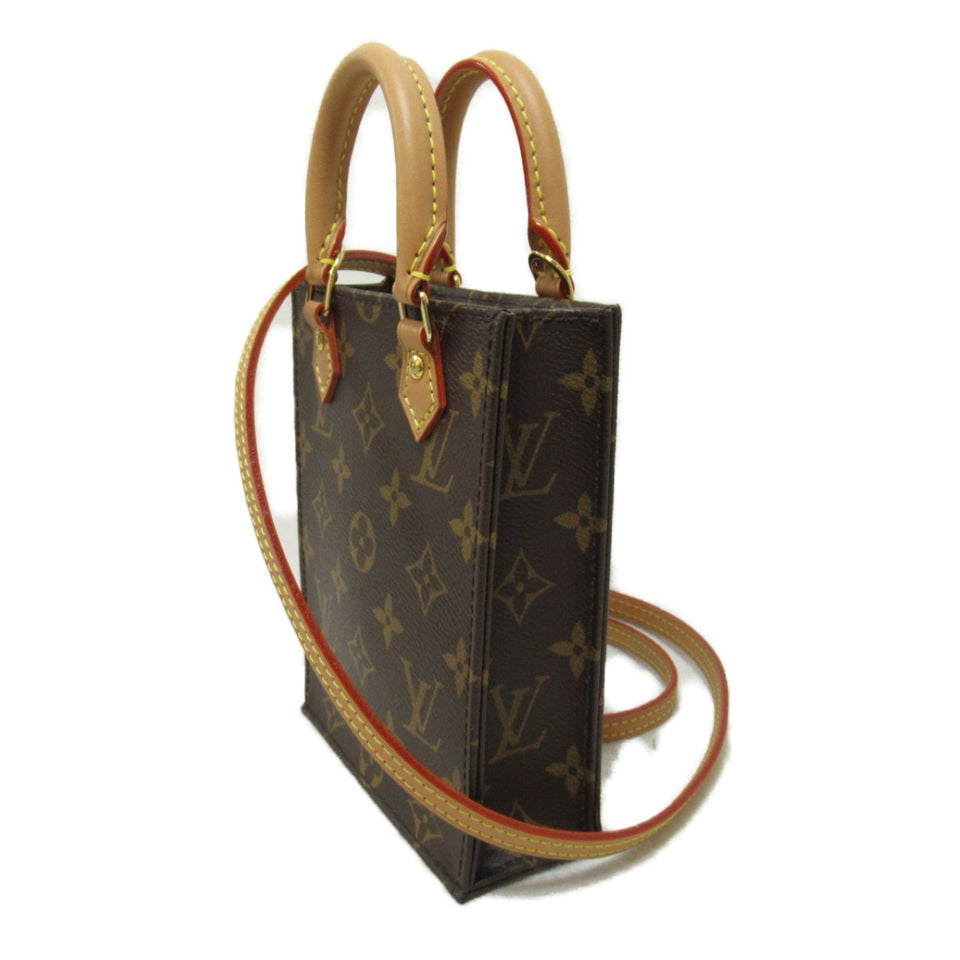 Louis Vuitton Petit Sac Plat Shoulder Bag Brown Monogram PVC coated canvas