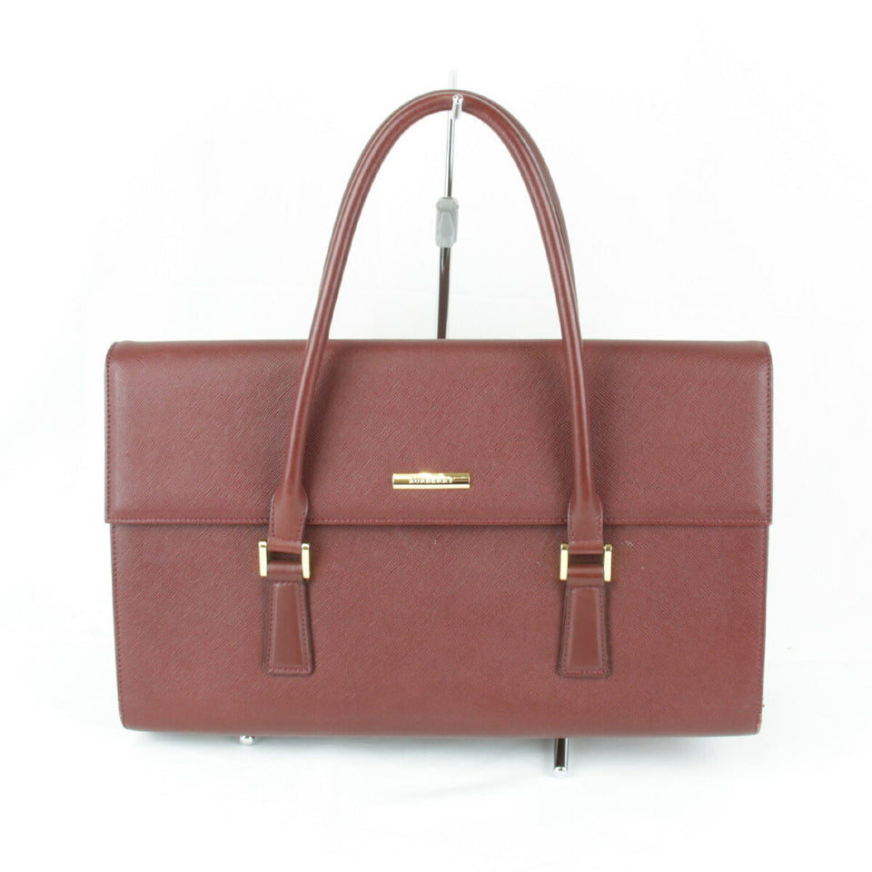 Burberry Red Color Leather Handbag ( )
