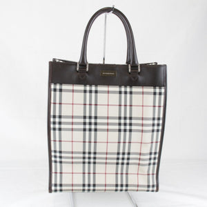 Burberry Beige Canvas Leather Tote Bag ( )
