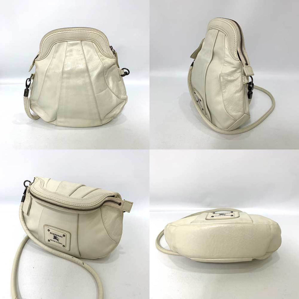 Burberry Blue Label Ivory White Leather Pochette Shoulder Bag ( )