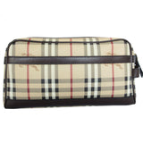 Burberry Beige Multi-Color Pvc Leather Clutch Bag ( )
