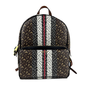 Burberry Black Brown White Pvc Leather Backpack ( )