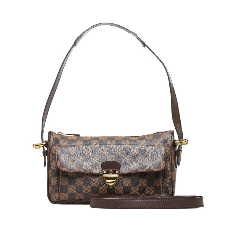 Louis Vuitton Damier Ravello GM Handbag Shoulder Bag Brown PVC Leather Women's