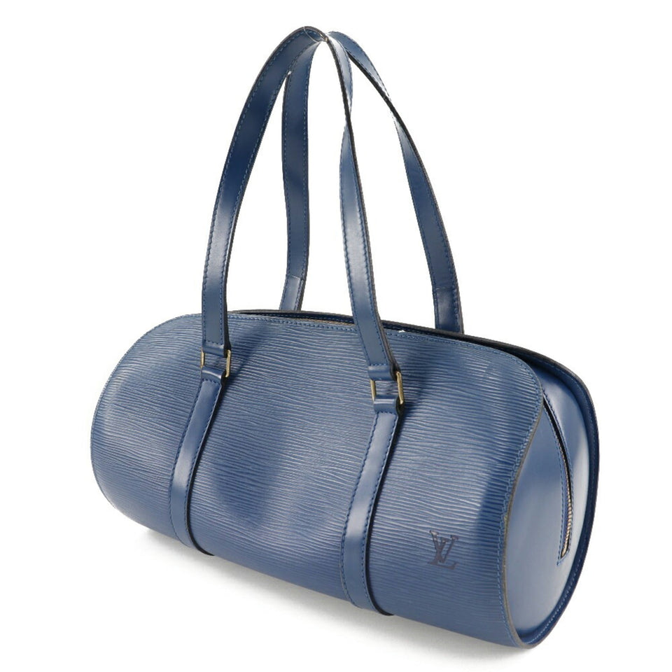 Louis Vuitton Soufflot HandBag Epi Leather Toledo Blue Made in 1995 Zipper Women's