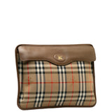 Burberry Beige Canvas Leather Clutch Bag ( )