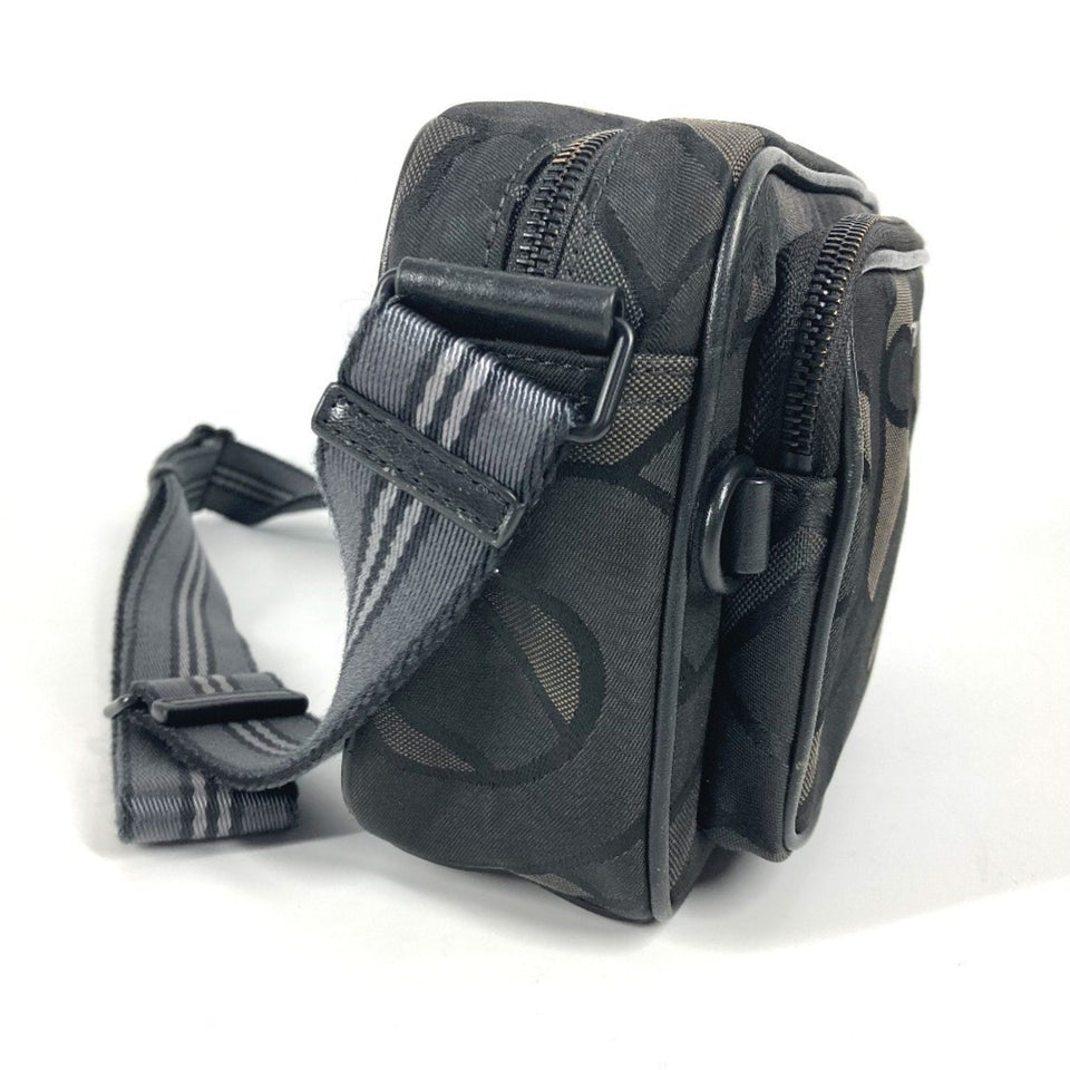 Burberry Black Gray Nylon Canvas Pochette Shoulder Bag ( )