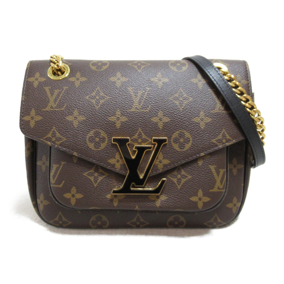 Louis Vuitton Passy Shoulder Bag Brown PVC coated canvas