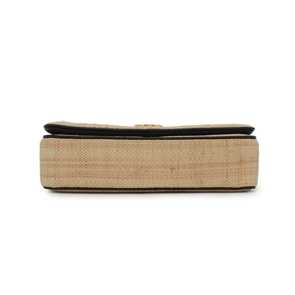 Burberry Beige Raffia Leather Shoulder Bag ( )