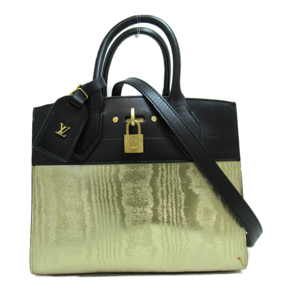 Louis Vuitton City Steamer PM 2wayShoulder Bag Gold Black leather