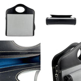 Burberry Black Blue Canvas Leather Handbag Shoulder Bag ( )