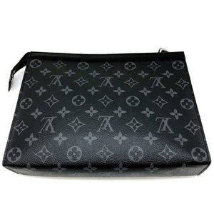Louis Vuitton Pochette Voyage Monogram Eclipse Black Silver Hardware Men's Second Bag