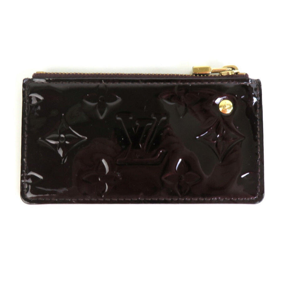 Louis Vuitton coin case key monogram verni pochette cre patent leather amaranto gold unisex Clutch