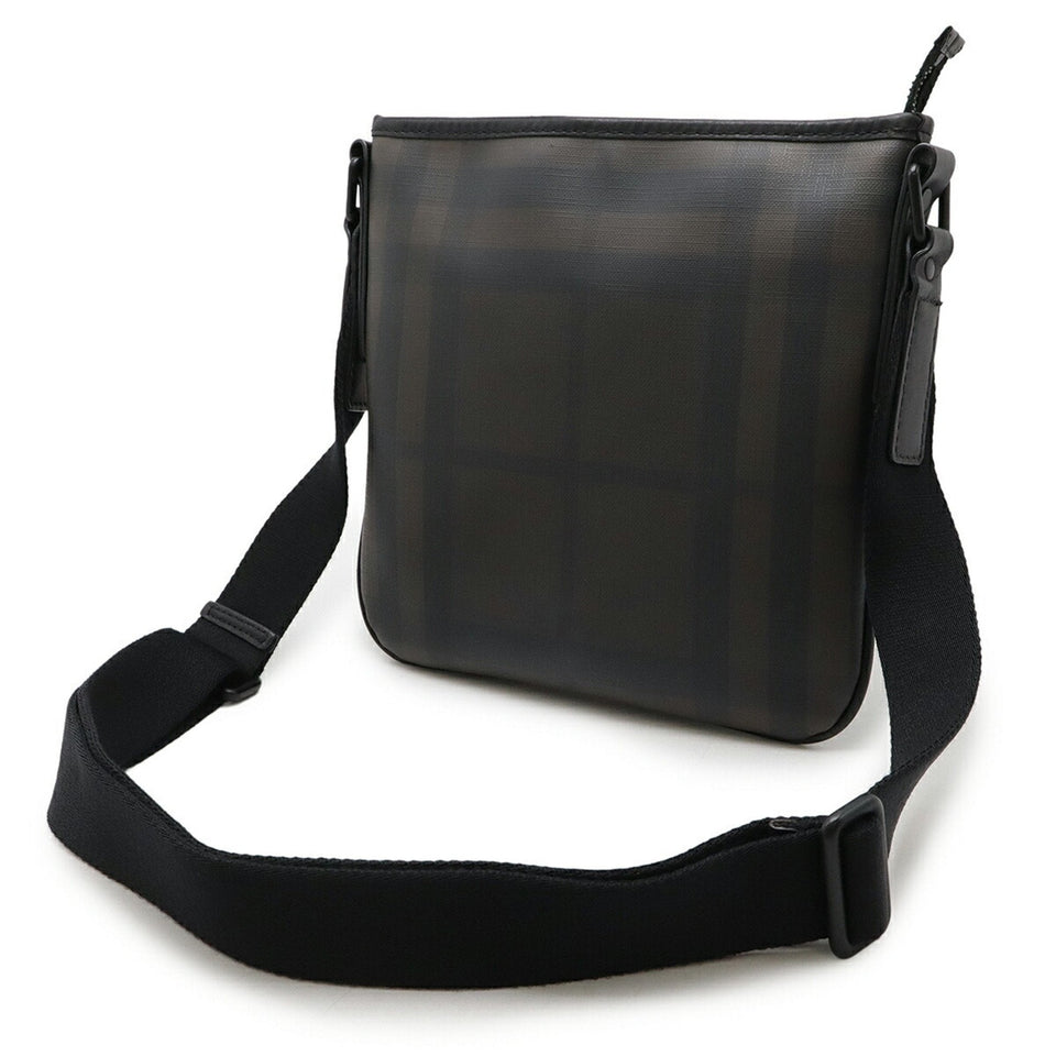 Burberry Black Brown Khaki Brown Pvc Shoulder Bag ( )