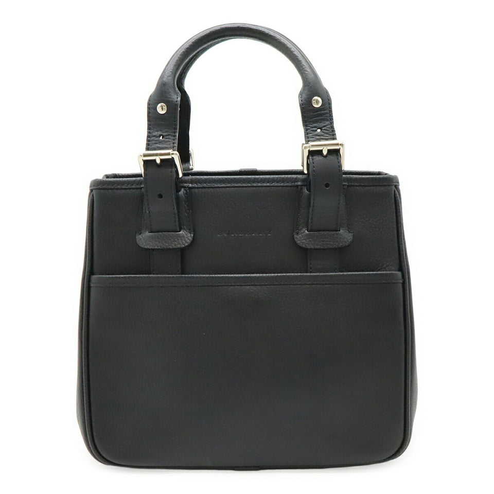 Burberry Black Leather Handbag Tote Bag ( )