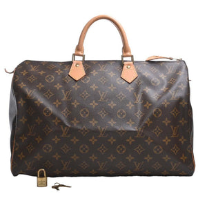 Louis Vuitton Monogram Handbag Boston Bag Brown Women's