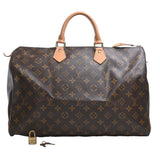 Louis Vuitton Monogram Handbag Boston Bag Brown Women's