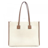 Burberry Brown White Handbag Tote Bag ( )