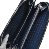 Louis Vuitton Bag Taiga Zippy L Blue Marine Leather Second Organizer Men's