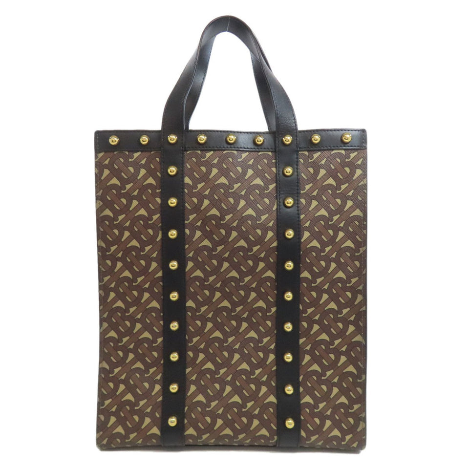 Burberry Black Brown Pvc Leather Tote Bag ( )
