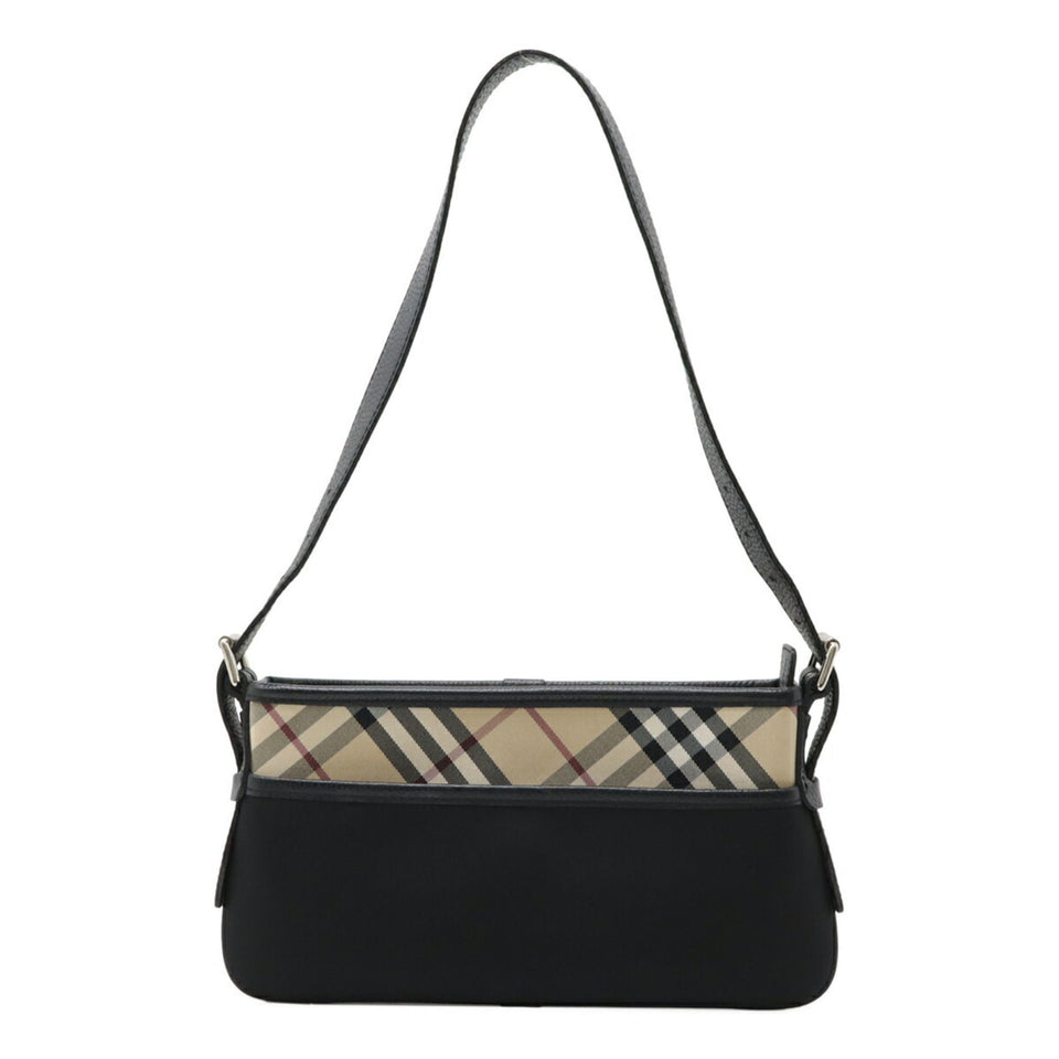 Burberry Beige Black Nylon Canvas Shoulder Bag ( )