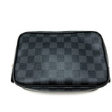 Louis Vuitton Truth Toilette PM Damier Graphite Black Silver Hardware Pouch Men's Clutch