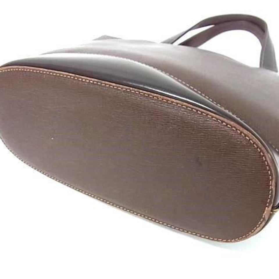 Burberry Brown Leather Handbag Tote Bag ( )