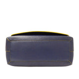 Burberry Navy Yellow Leather Shoulder Bag ( )