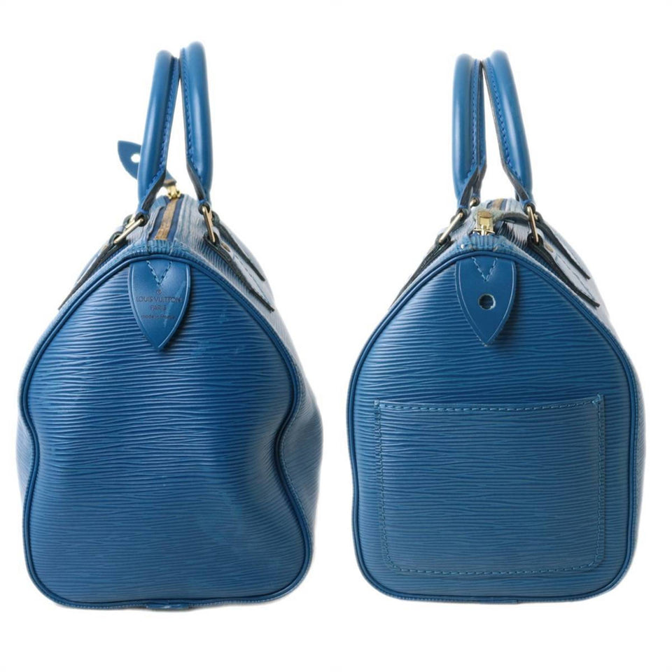 Louis Vuitton Mini Boston Bag Handbag Epi Toledo Blue