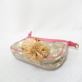 Louis Vuitton Pochette Accessoires Accessory Pouch Pink Rose PVC coated canvas Monogram Sabia Clutch