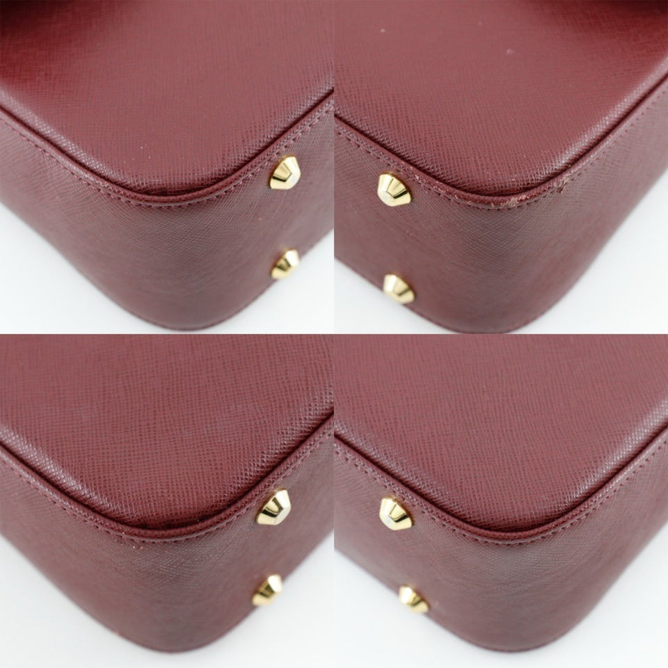 Burberry Bordeaux Red Color Leather Shoulder Bag ( )