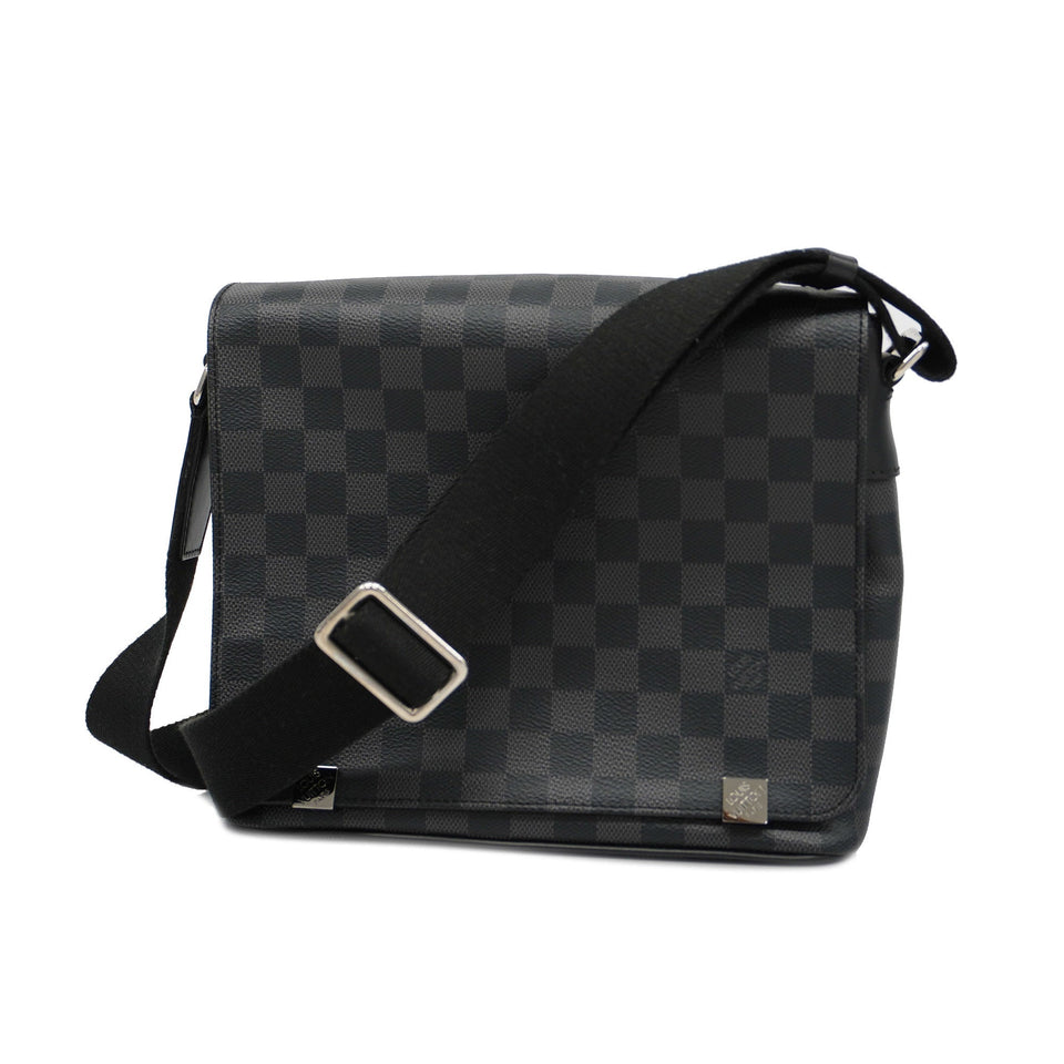 Louis VuittonAuth Damier Graphite District PM Men's Shoulder Bag