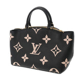 Louis Vuitton Monogram Implant Petit Palais PM Black Beige Women's Leather Bag