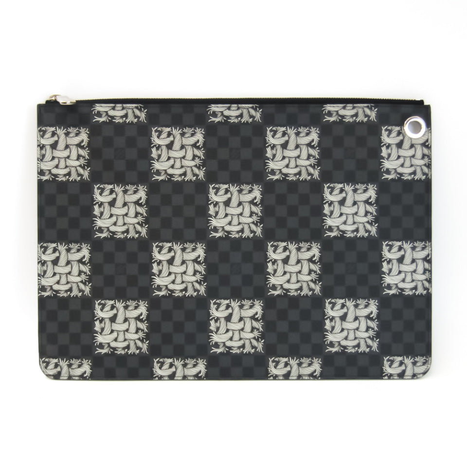 Louis Vuitton Damier Graphite Pochette Joule GM Christopher Nemes Men's Clutch Bag Damier Graphite