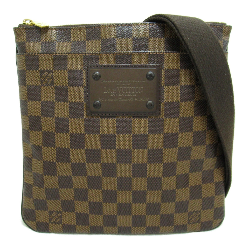 Louis Vuitton Pochette Platt Brooklyn Brown Ebene Damier PVC coated canvas Clutch