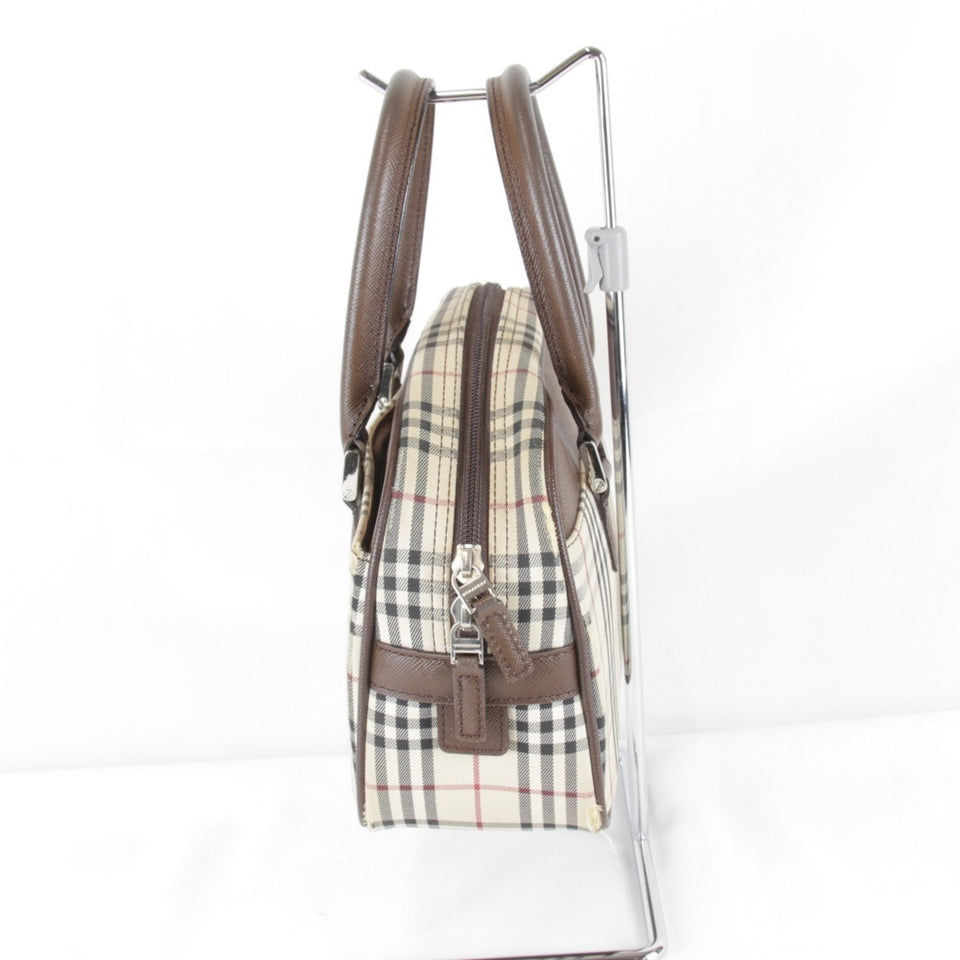 Burberry Beige Canvas Leather Handbag ( )
