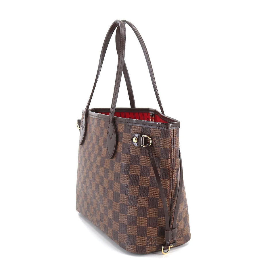 Louis Vuitton Damier Neverfull PM Tote Bag Ebene Brown