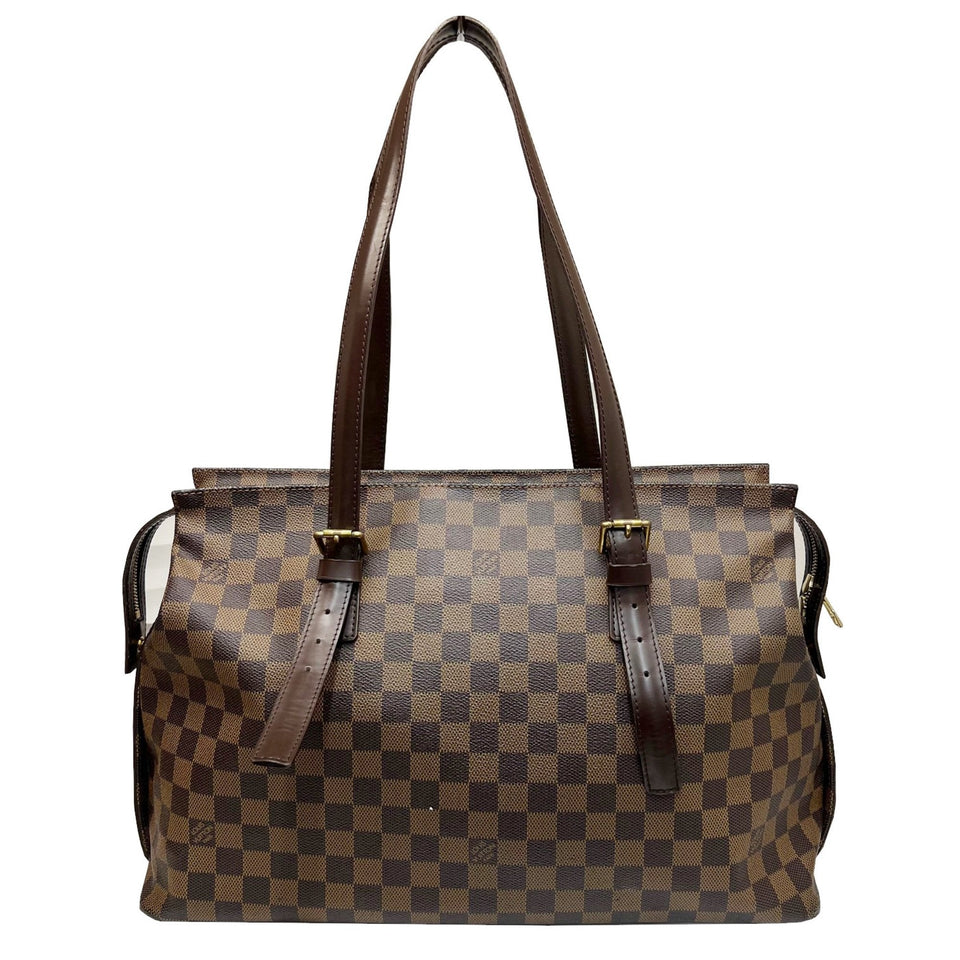 Louis Vuitton Damier Chelsea Tote Bag Shoulder PVC Leather Brown Men's Women's