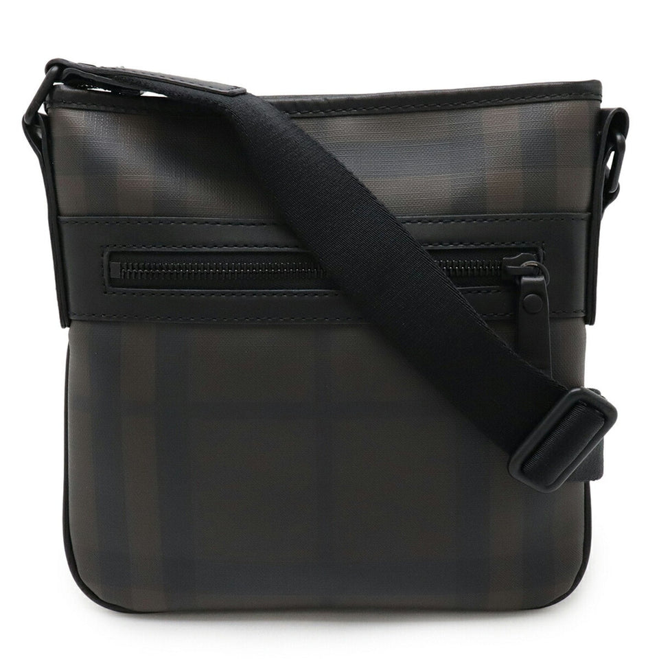 Burberry Black Brown Khaki Brown Pvc Shoulder Bag ( )