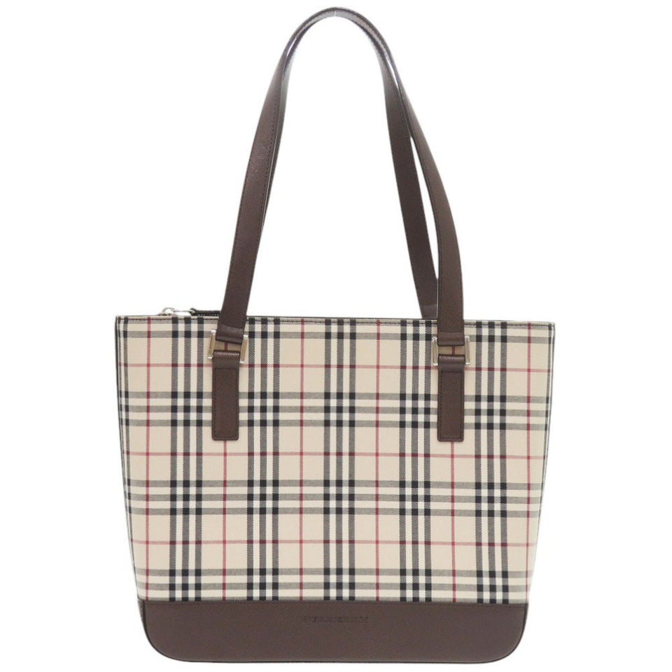 Burberry Beige Brown Canvas Handbag ( )