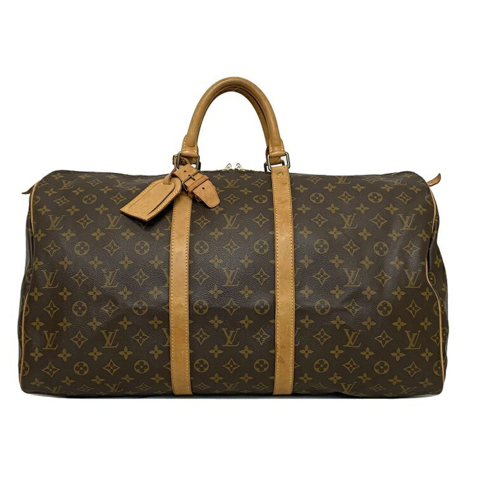 Louis Vuitton Boston Bag Keepol 55 Brown Beige Monogram Nume Louis Vuitton Handbag Unisex Louis Vuitton