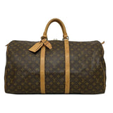 Louis Vuitton Boston Bag Keepol 55 Brown Beige Monogram Nume Louis Vuitton Handbag Unisex Louis Vuitton