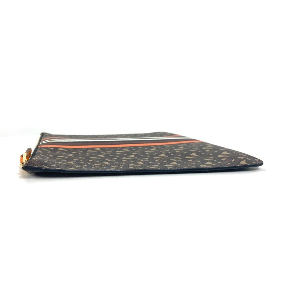 Burberry Brown Orange Leather Clutch Bag Pouch ( )