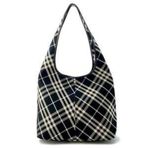 Burberry Black Ivory Canvas Shoulder Bag Tote Bag ( )